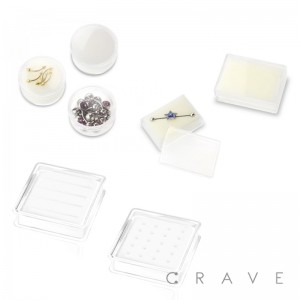 CLEAR ACRYLIC JAR WITH SPONGE INSERT FOR MULTI PURPOSE USE