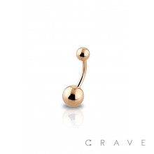 ROSE GOLD PVD PLATED OVER 316L SURGICAL STEEL NAVEL RING