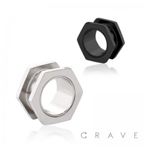 316L SURGICAL STEEL HEXA SCREW FIT TUNNEL PLUG