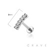 5 GEM CZ STONE CURVED BAR INTERNALLY THREADED 316L SURGICAL STEEL MONROE LABRET 