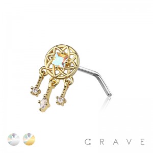 DREAMCATCHER 316L SURGICAL STEEL L-SHAPE NOSE STUD