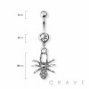 SPIDER SPARKLE DANGLE 316L SURGICAL STEEL NAVEL BELLY RING