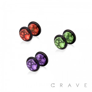 BUBBLES PRINT ACRYLIC FAKE PLUG W/ O-RINGS