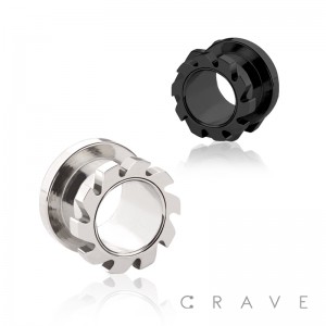 316L SURGICAL STEEL SPIN SAW SCREW FIT TUNNEL PLUG