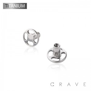 IMPLANT GRADE TITANIUM 4-HOLE ROUND BASE DERMAL ANCHORS BASE(TOP PART ONLY)