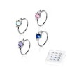 12 PCS OF TWO TONE DOUBLE PRONG CZ GEM TOP 316L SURGICAL STEEL NOSE O-RING HOOP