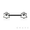 LITTLE GHOST ENDS 316L SURGICAL STEEL NIPPLE BAR