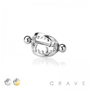 FANGS 316L SURGICAL STEEL NIPPLE BAR