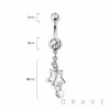 SHOOTING STAR 316L SURGICAL STEEL NAVEL BELLY RING