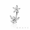 FLOWER AND BUTTERFLY 316L SURGICAL STEEL NAVEL BELLY RING