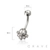 MULTI CLUSTER 316L SURGICAL STEEL NAVEL BELLY RING