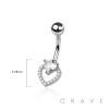 HEART 316L SURGICAL STEEL NAVEL BELLY RING