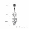 CAT HEART 316L SURGICAL STEEL NAVEL BELLY RING