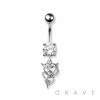CAT HEART 316L SURGICAL STEEL NAVEL BELLY RING