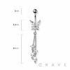 BUTTERFLY CHAIN DANGLE 316L SURGICAL STEEL NAVEL BELLY RING