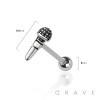 MICROPHONE TOP 316L SURGICAL STEEL TONGUE BARBELL