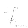 CROSS CHAIN 316L SURGICAL STEEL CHAIN CARTILAGE BARBELL