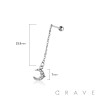 MOON WITH STAR CHAIN 316L SURGICAL STEEL CHAIN CARTILAGE BARBELL