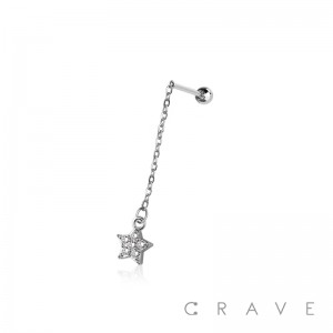 FLOWER CHAIN 316L SURGICAL STEEL CHAIN CARTILAGE BARBELL