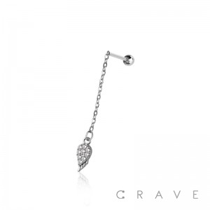 FEATHER CHAIN 316L SURGICAL STEEL CHAIN CARTILAGE BARBELL