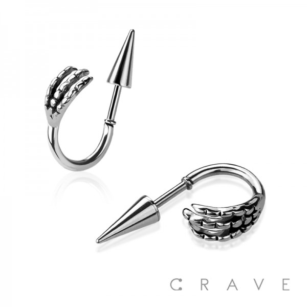 DRAGON CLAW 316L SURGICAL STEEL SPIKE STUD