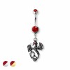 JEWELED EYE DRAGON DANGLE 316L SURGICAL STEEL NAVEL BELLY RING