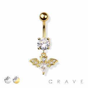 BAT DANGLE 316L SURGICAL STEEL NAVEL RING