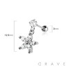 FLOWER 316L SURGICAL STEEL DANGLE CARTILAGE BARBELL