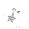 STAR 316L SURGICAL STEEL DANGLE CARTILAGE BARBELL	