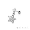 STAR 316L SURGICAL STEEL DANGLE CARTILAGE BARBELL	