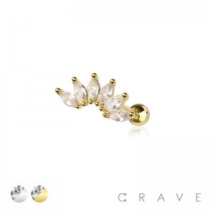 MARQUISE FAN TOP 316L SURGICAL STEEL CARTILAGE