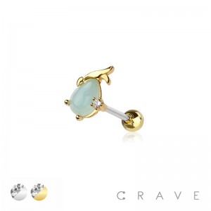 WHALE 316L SURGICAL STEEL CARTILAGE BARBELL