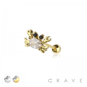 CRAB 316L SURGICAL STEEL CARTILAGE BARBELL