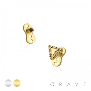 TRIANGLE HEAD AND BASE DERMAL SET 316L SURGICAL STEEL