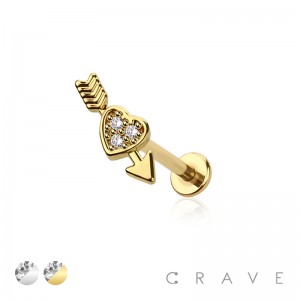 CUPID'S ARROW & HEART 316L SURGICAL STEEL LABRET