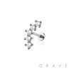 ARCH PRONG CZ INTERNALLY THREADED 316L SURGICAL STEEL LABRET