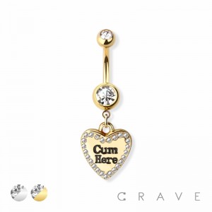 C** HERE DANGLE 316L SURGICAL STEEL NAVEL RING