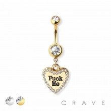 F*** ME DANGLE 316L SURGICAL STEEL NAVEL RING