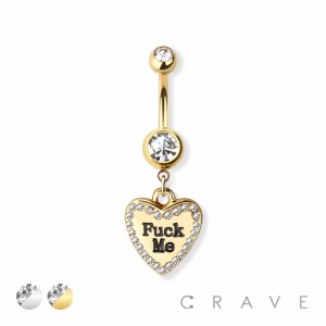 F*** ME DANGLE 316L SURGICAL STEEL NAVEL RING