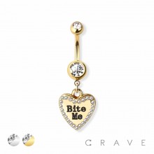 B*** ME DANGLE 316L SURGICAL STEEL NAVEL RING
