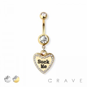 S*** ME DANGLE 316L SURGICAL STEEL NAVEL RING