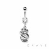 DRAGON DANGLE 316L SURGICAL STEEL NAVEL BELLY RING