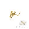 SCORPION TOP 316L SURGICAL STEEL L- SHAPE NOSE RING