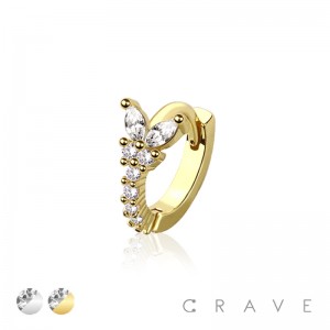 BUTTERFLY 316L SURGICAL STEEL HINGED SEGMENT HOOP RING