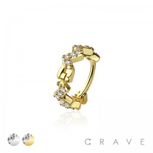 WONDER SWIRL 316L SURGICAL STEEL HINGED SEGMENT HOOP RING