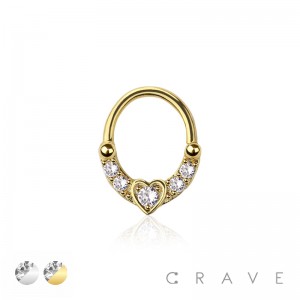 HEART GEM CENTER 316L SURGICAL STEEL SEPTUM O-RING