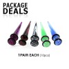 10PCS ACRYLIC FAKE TAPER WITH UV NEON PACK