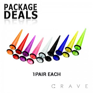 54PCS ACRYLIC FAKE TAPER WITH GLITTER PACK