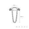 316L SURGICAL STEEL PLAIN BALL CURVED BARBELL WITH CHAIN 