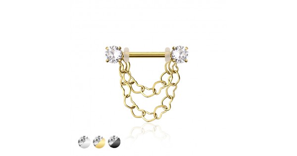 Nipple Barbell with Prong Set Heart CZ Ends – Esoteric Organics